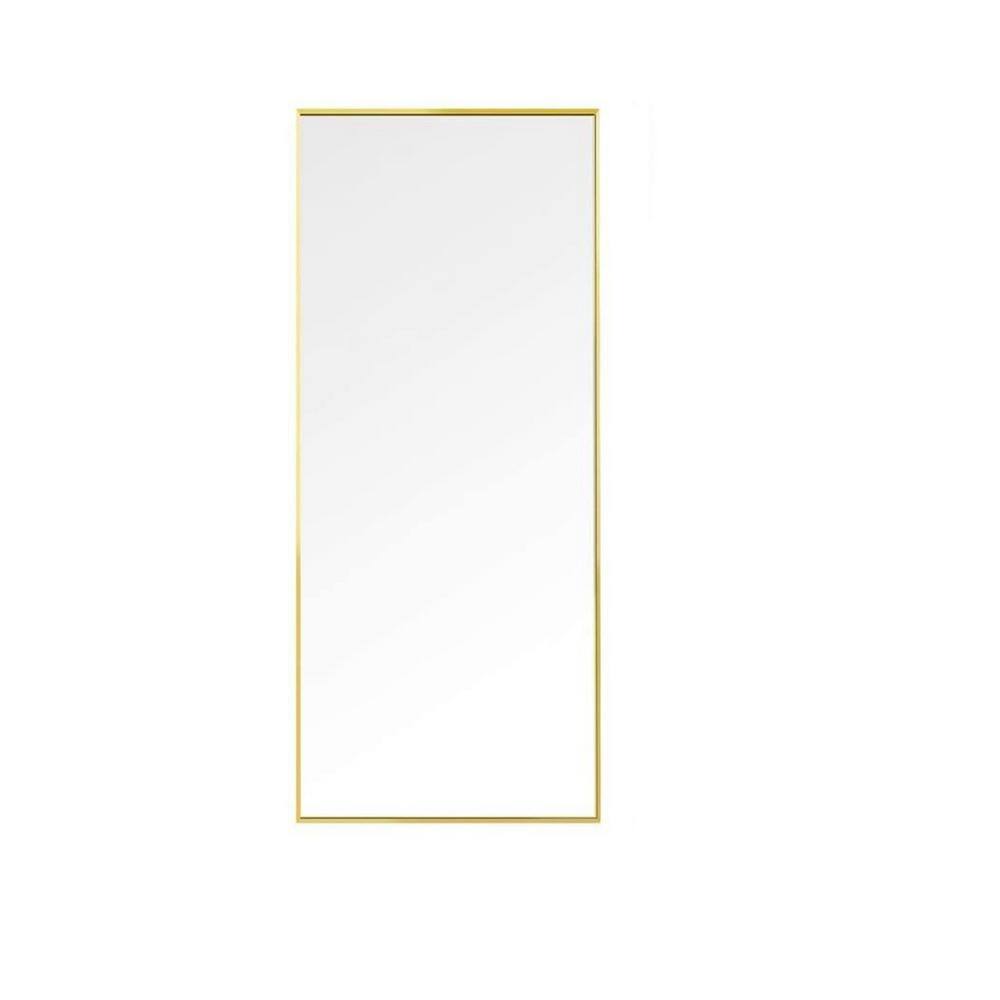 15.7 in. W x 59 in. H Modern Rectangle Gold Aluminum Alloy Frame Full-Lengt