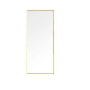 15.7 in. W x 59 in. H Modern Rectangle Gold Aluminum Alloy Frame Full-Length Mirror Floor Mirror