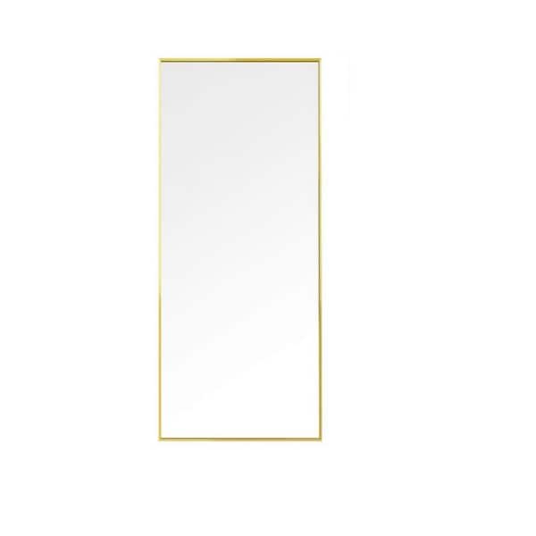 Aoibox 15.7 in. W x 59 in. H Modern Rectangle Gold Aluminum Alloy Frame Full-Length Mirror Floor Mirror