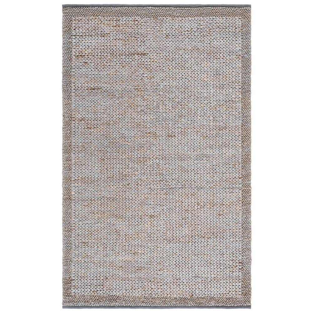 Natural Fiber 5 ft. x 8 ft. Gray Two-Tone Solid Border Area Rug price history on PriceWatchPro