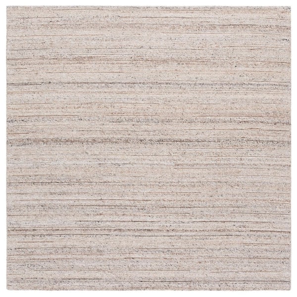 SAFAVIEH Natura 6 ft. x 6 ft. Beige Striped Distressed Square Area Rug ...