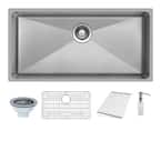 UKINOX Undermount Stainless Steel 33 in. Single Bowl Kitchen Sink ...