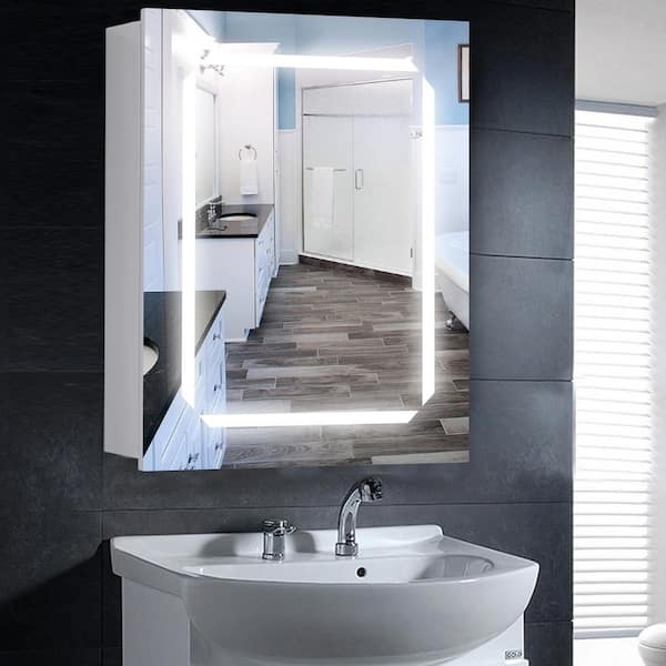 Boost-M2 20 W x 32 H Bathroom Narrow Light Medicine Cabinets with Vanity  Mirror Recessed or Surface