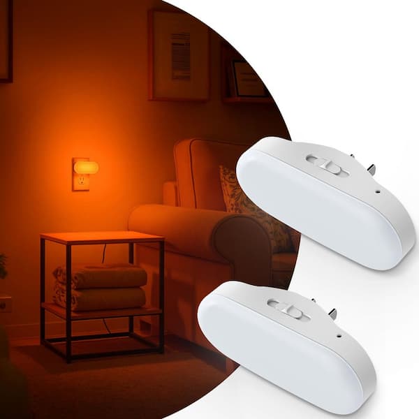 RGB LED Night Light Plug-in, 0. 7W Color Changing Light for Kids Room, Hallway, Bathroom, 2-Pack