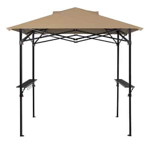 8 ft. x 5 ft. Beige Soft Top Barbecue (BBQ) Grill Gazebo Canopy Tent
