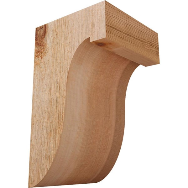 Ekena Millwork 6 in. x 6 in. x 10 in. Western Red Cedar Del Monte Rough Sawn Corbel