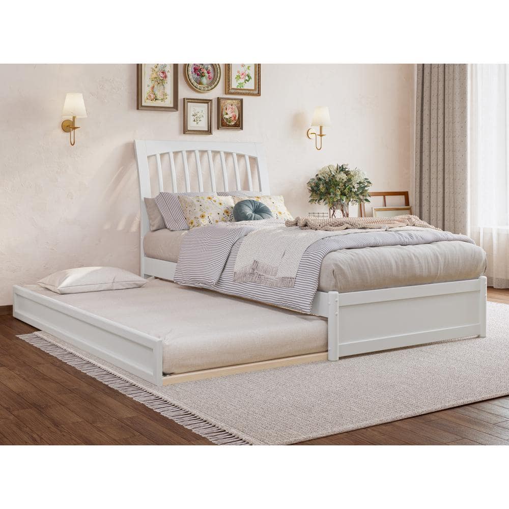 AFI Roslyn White Solid Wood Frame Twin XL Platform Bed with Panel ...