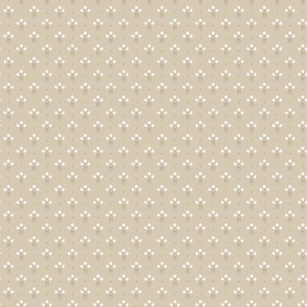 A-Street Prints Lili Beige Miniature Floral Wallpaper Sample