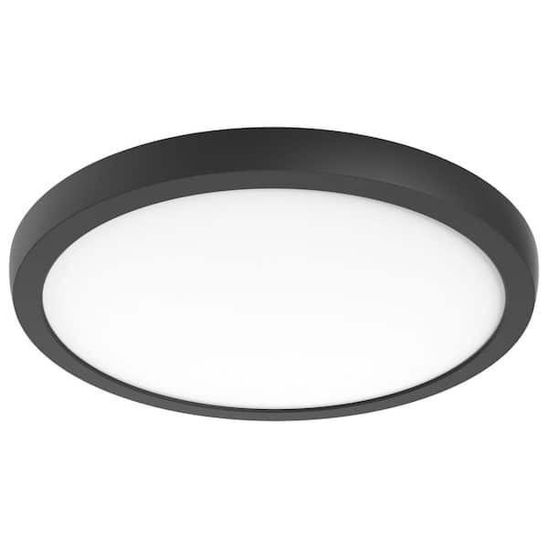 SATCO Blink Pro Plus 15 in. 29.5-Watt Black Color Selectable Integrated LED Flush Mount Surface Light 2100-2220 lumens