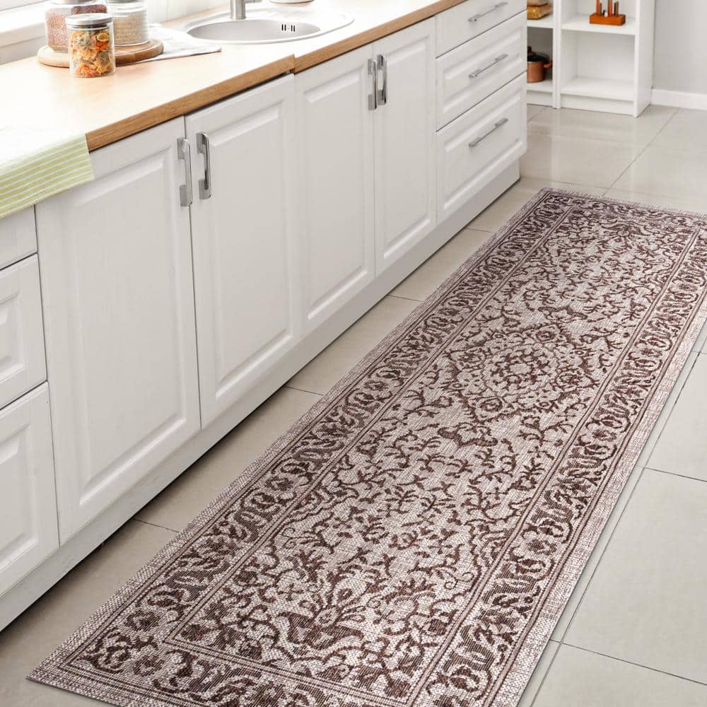 Ivory Medallion Handmade Flat Woven Indoor/Outdoor Rug