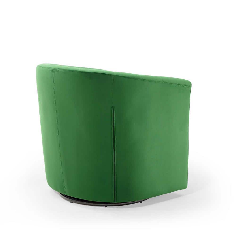 Emerald Velvet Tufted Swivel Barrel Accent Chair