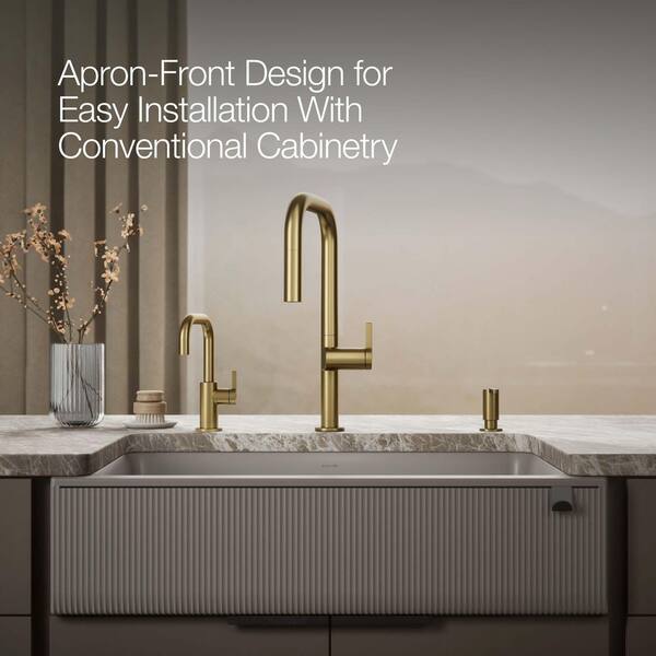 KOHLER Cairn 28.63 in. Undermount Single Bowl Matte Taupe Granite