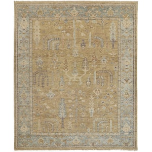 5 x 8 Blue and Gray Floral Area Rug