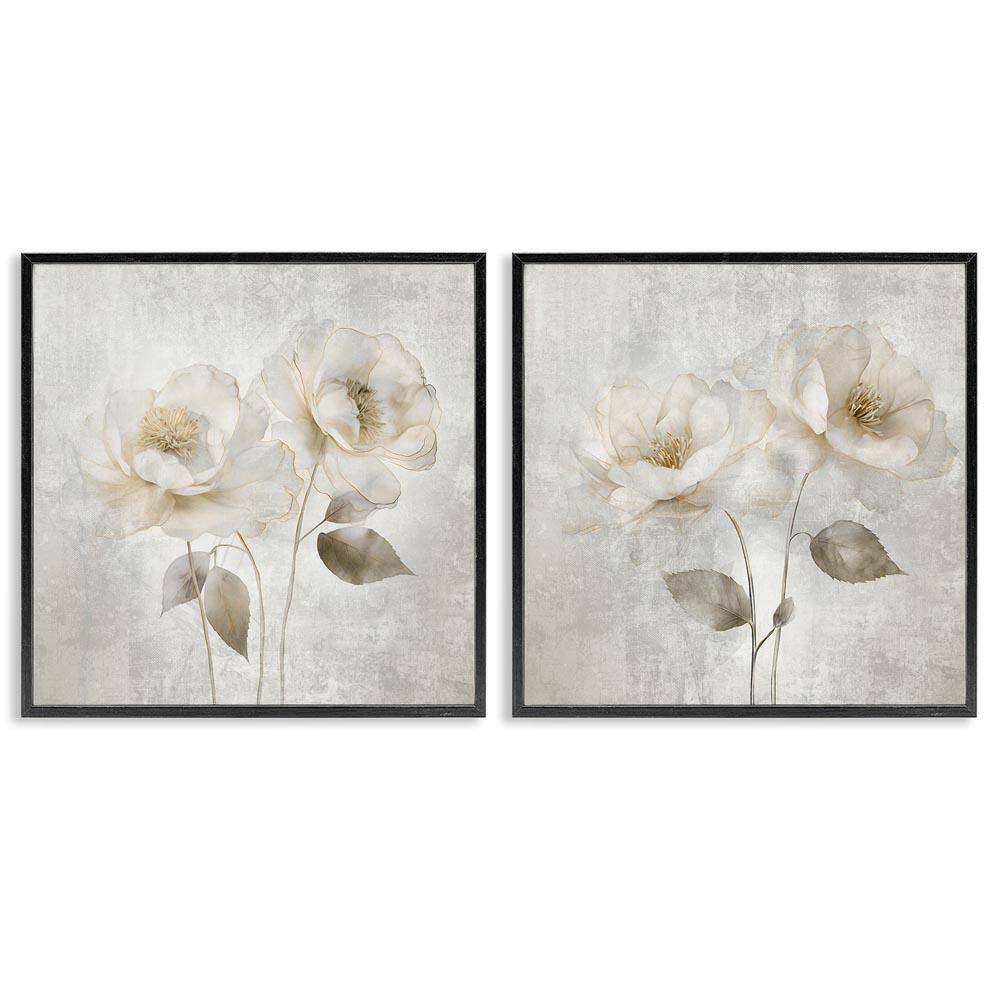 Soft Chic Roses by Irene Weisz 2-Piece Black Framed Nature Giclee Art Print 24 in. x 24 in. price history on PriceWatchPro