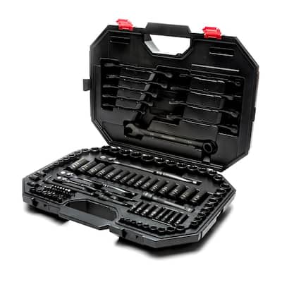 Husky 144-Position 1/4 in. and 3/8 in. Drive Mechanics Tool Set (125 ...