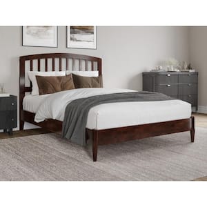 Quincy Walnut Brown Solid Wood Frame Full Low Profile Platform Bed