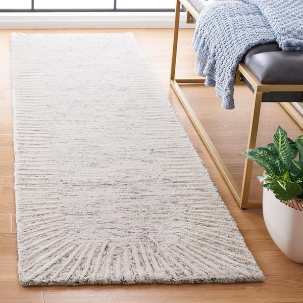 Abstract Gray/Ivory 2 ft. x 10 ft. Marle Eclectic Runner Rug