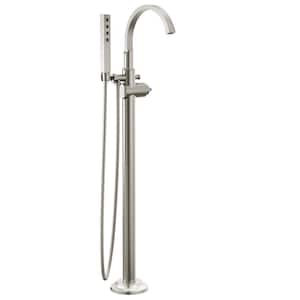 Tetra 1-Handle Roman Tub Faucet Trim Kit with Hand Shower in Lumicoat Stainless (Valve and Handle Not Included)