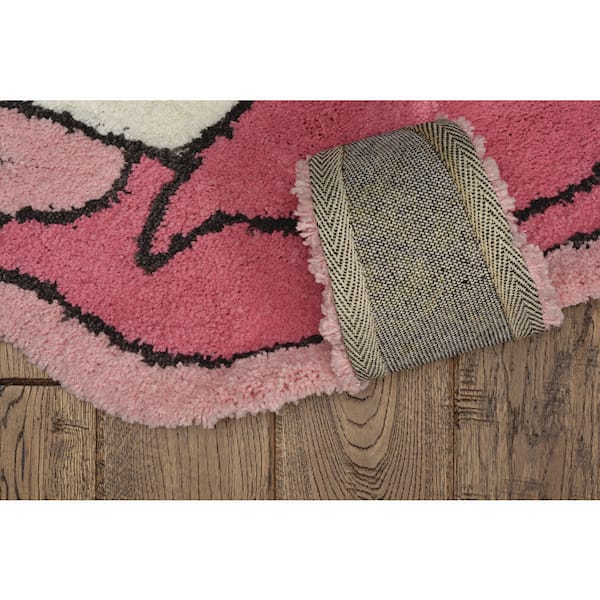 Unicorn Kids Pink 3x4 ft. Glam Tufted Animal Print Polyester Specialty Indoor Area Rug