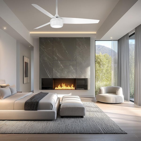 Ferris 52 in. Smart Indoor/Outdoor Matte Black Standard Ceiling Fan Selectable 5CCT Integrated LED with Remote