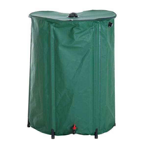 Outsunny 80 Gal. Rainwater Harvesting Collection Barrel with a Folding Design