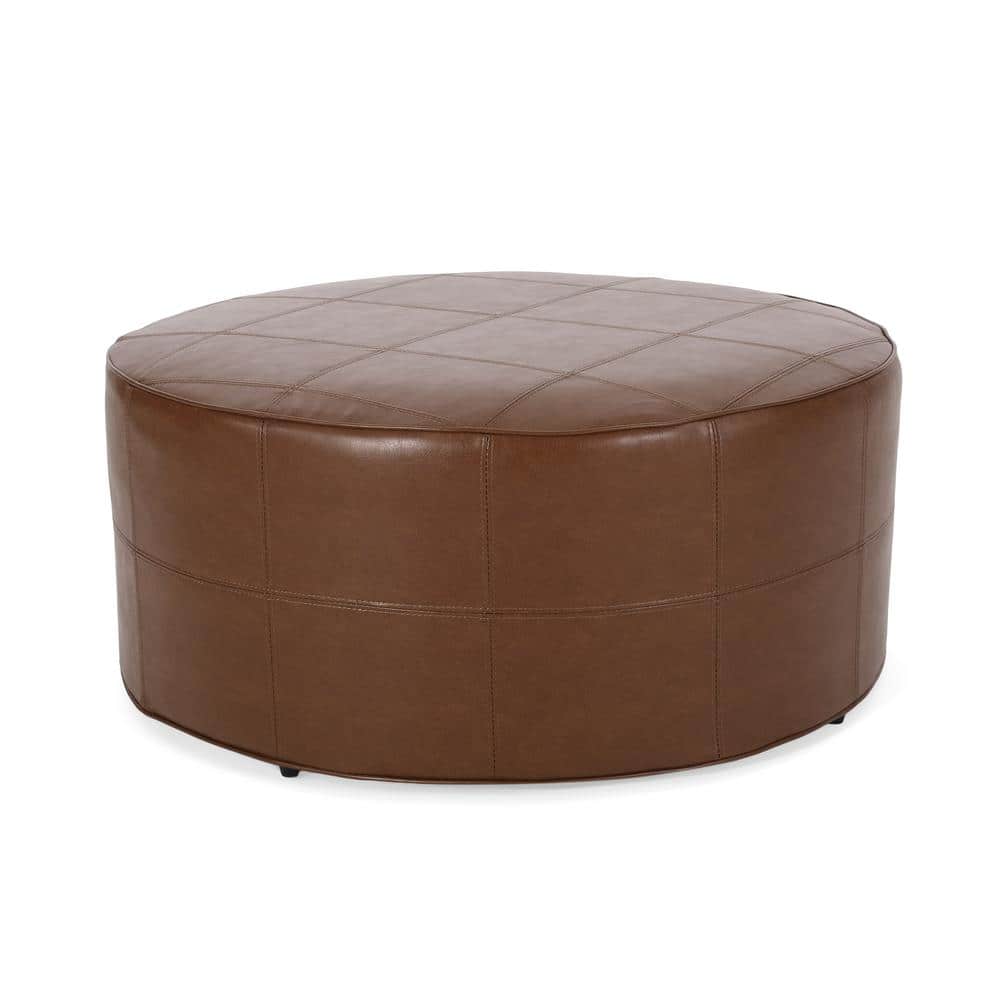 Derring Cognac Brown Faux Leather Large Ottoman price history on PriceWatchPro