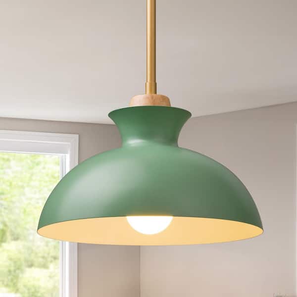 Manor 60 -Watt 1 Light Green Modern Farmhouse Barn Pendant Light with Metal Shade