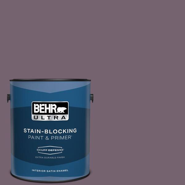 BEHR ULTRA 1 gal. #680F-6 Shy Violet Extra Durable Satin Enamel Interior Paint & Primer