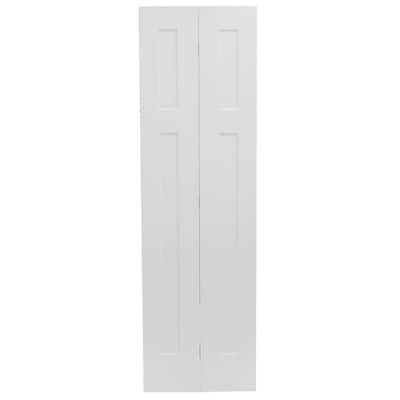 24 in. x 80 in. Craftsman White Painted Smooth Molded Composite MDF Closet Bi-fold Door