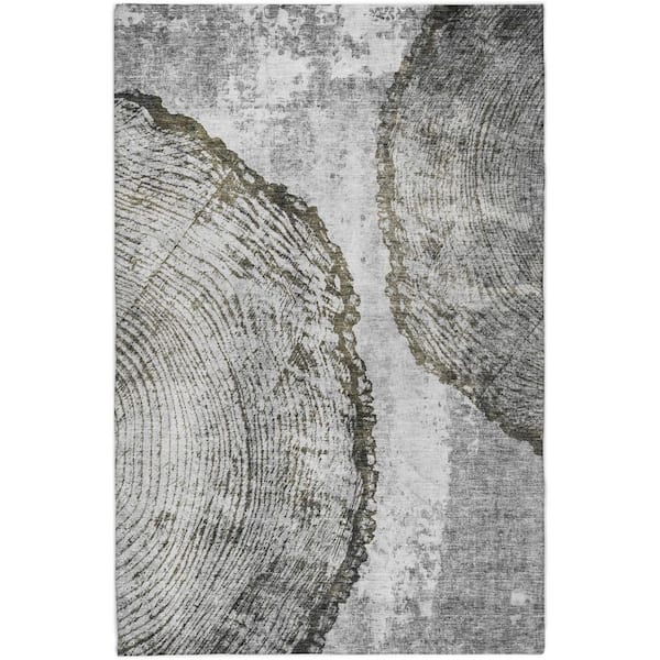 Dream Shag Premium Machine Washable Abstract ADS649 Gray 10 ft. x 14 ft. Area Rug