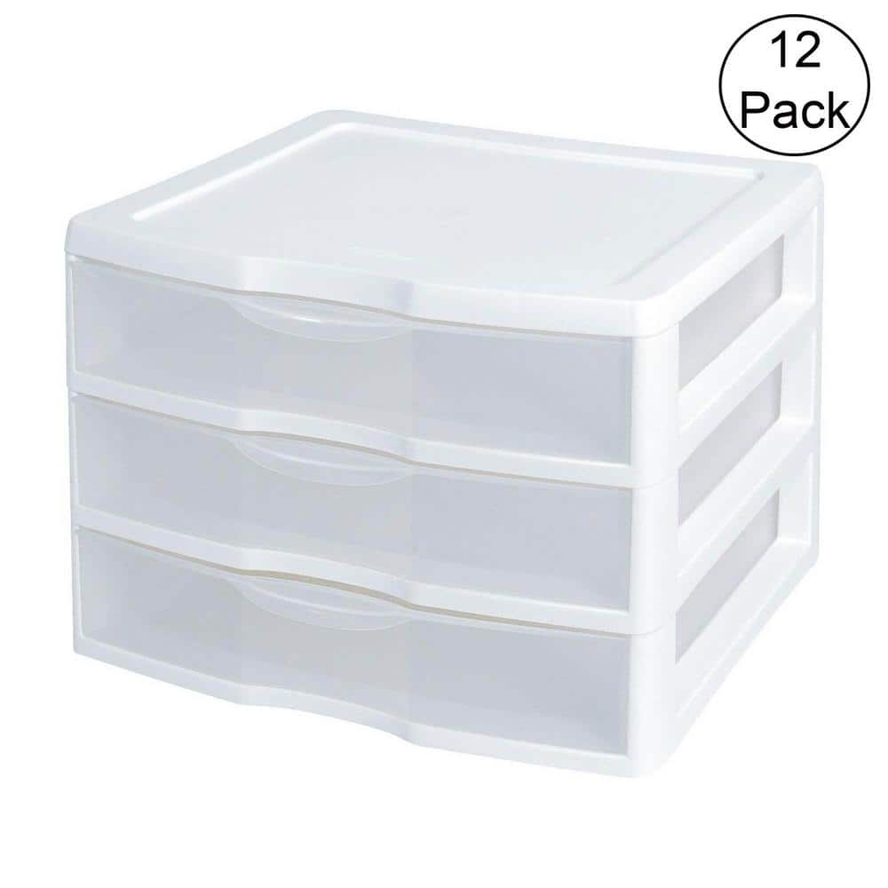 Sterilite ClearView 10 In. x 10 In. x 13.5 In. White 3-Drawer Storage Unit  - Town Hardware & General Store