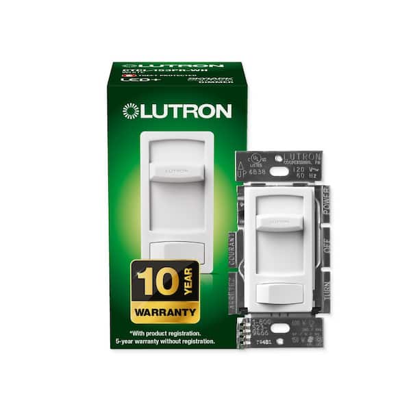 Skylark Contour LED+ Dimmer Switch for LED and Incandescent Bulbs, 150-Watt/Single-Pole or 3-Way, White (CTCL-153PR-WH)