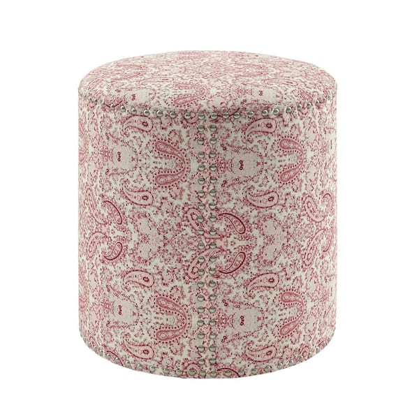 Home 2 Office Pink Fabric Polyester Upholstered Ottoman HO-W06