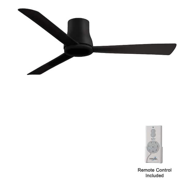 MINKA-AIRE Simple Flush 52 in. Indoor/Outdoor Black Standard Ceiling Fan with Remote Included