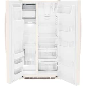 25.3 cu. ft. Side-by-Side Refrigerator in Bisque, Standard Depth
