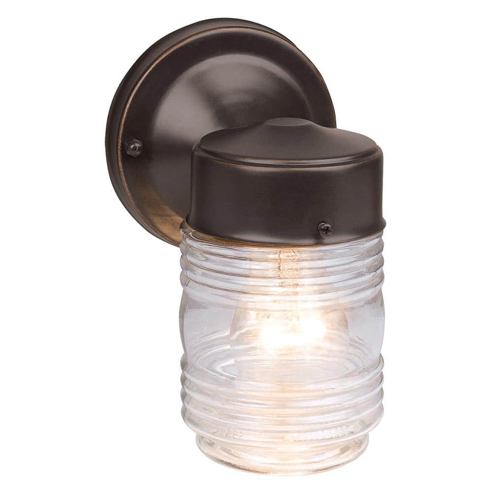 Cozy Glow Bronze Jelly Jar Direct Wired Sconce, Dimmable