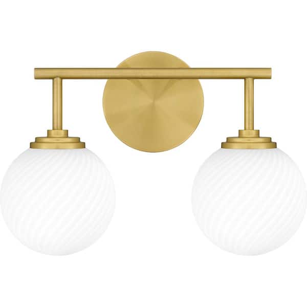 Quoizel Eloise 14.75 in. 2-Light Aged Brass Vanity Light
