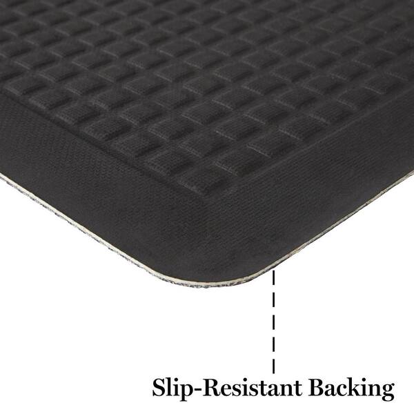 Cozy Living Home Sweet Home Border Grey Black 17.5 in. x 55 in. Runner Kitchen Mat