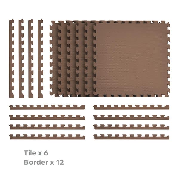 Norsk Brown 24 in. x 24 in. x 0.47 in. Foam Interlocking Floor Mat (6-Pack) Norsk Brown 24 in. x 24 in. x 0.47 in. Foam Interlocking Floor Mat (6-Pack)