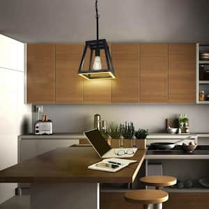 Katalyst 60-Watt 1-Light Matte Black Modern Adjustable CCT and 3-Light Modes Integrated LED Pendant Light