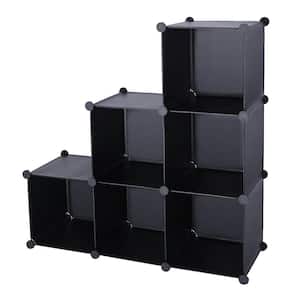 36.03 in. H x 36.03 in. W x 12.41 in. D Black Plastic 6-Cube Storage Organizer