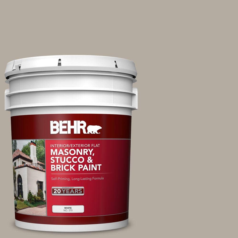 5 gal. #PPU18-13 Perfect Taupe Flat Interior/Exterior Masonry, Stucco and B