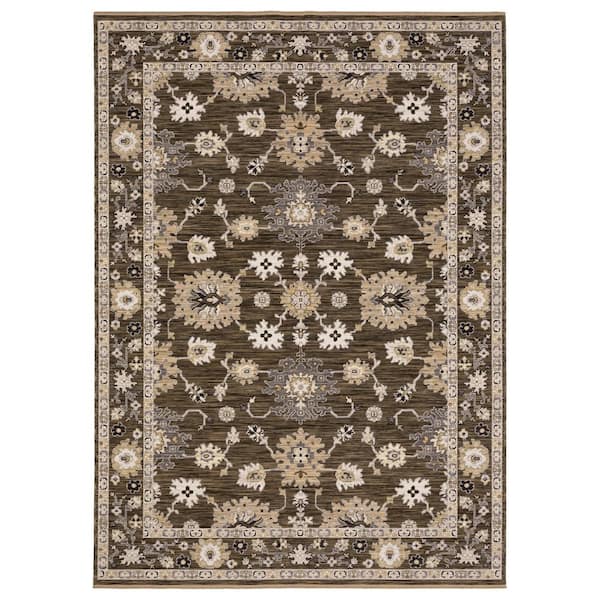 Amara 5 ft. x 8 ft. Brown/Tan Oriental Area Rug
