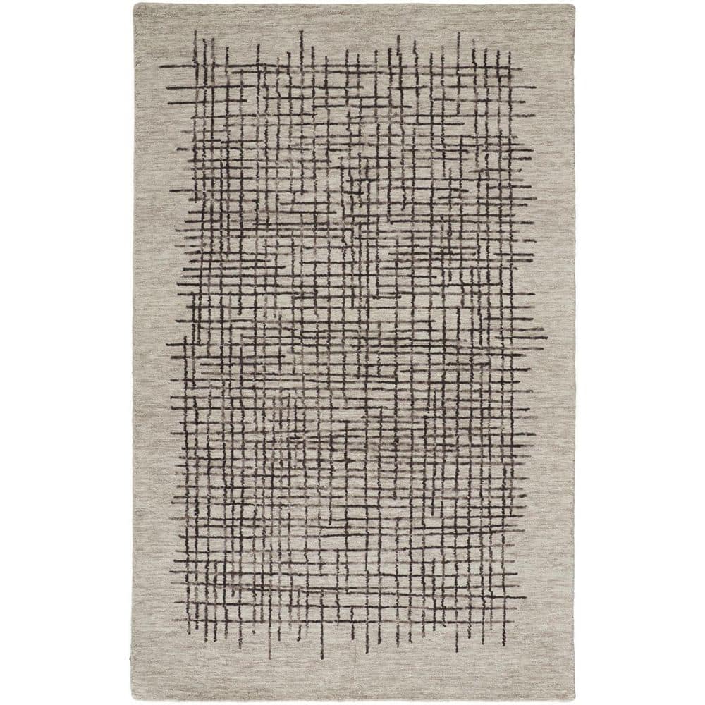 HomeRoots 4 ft. X 6 ft. Tan and Brown Plaid Area Rug 2000514316 - The ...