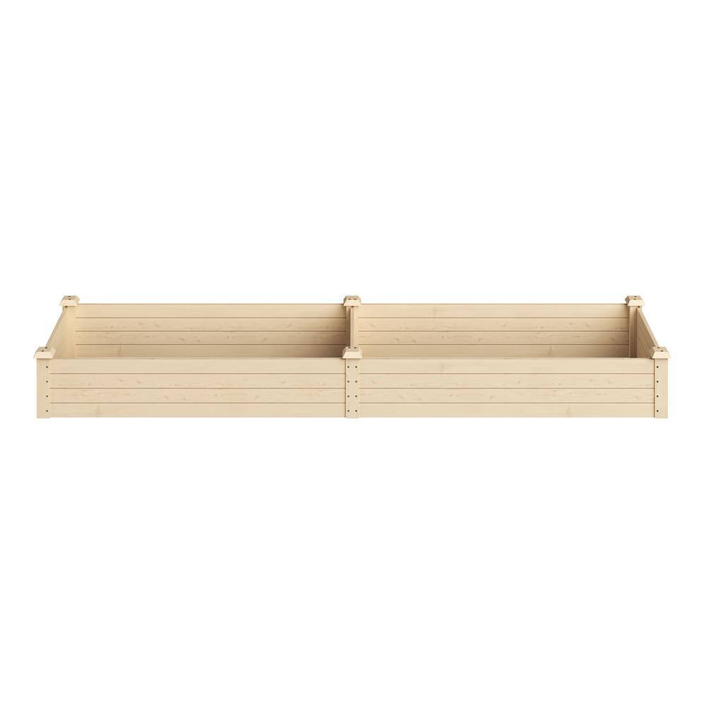 8ft x 2ft Natural Fir Wood Raised Garden Bed