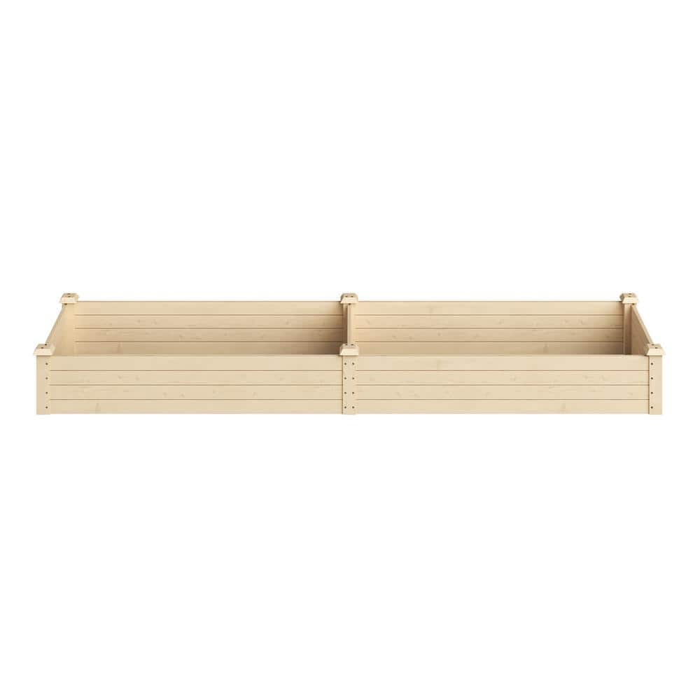 8ft x 2ft Natural Fir Wood Raised Garden Bed