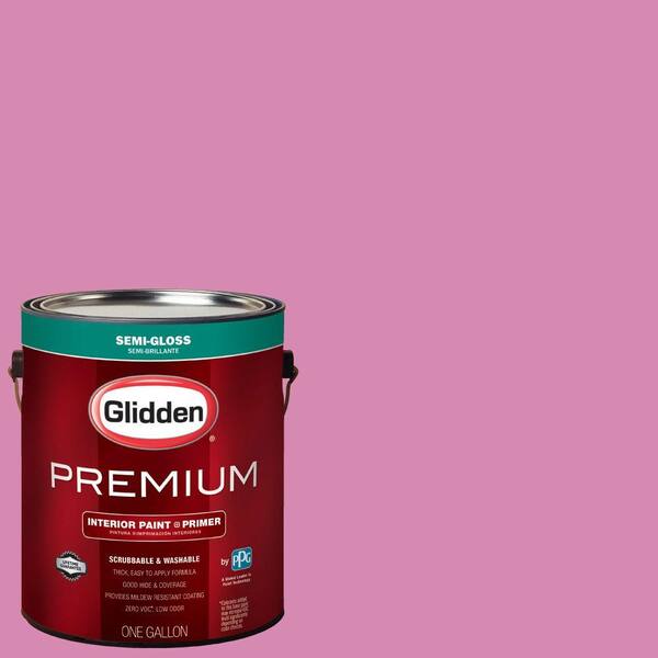 Pink Raspberry Color Gloss Glidden Premium 1 gal. #HDGR02 Raspberry Pink Semi-Gloss Interior Paint ...