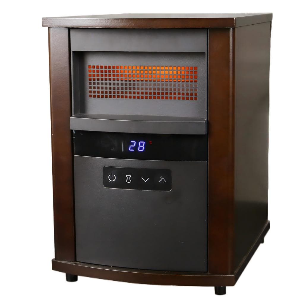 1500W Dark Oak Infrared Electric Heater for Quick Heating,Convection Compac
