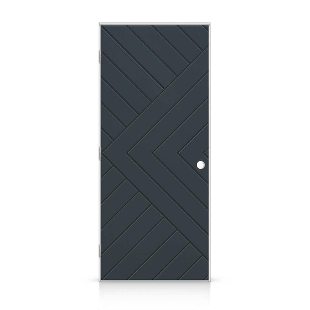 32 in. x 84 in. Chevron Arrow Right-Handed Hollow-Core Charcoal Gray Painted Composite Single Prehung Interior Door price history on PriceWatchPro