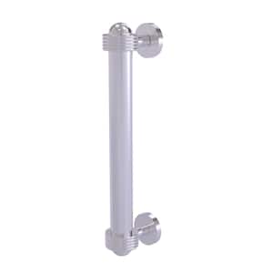 8 in. Center-to-Center Door Pull with Groovy Aents in Satin Chrome